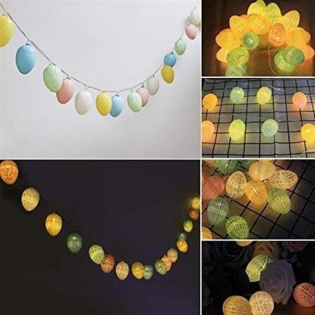 BUFFER® 10lu Renkli Yumurta Şeklinde Dekoratif Dolama Led Aydınlatma