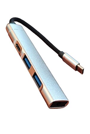 Type C 4 İn 1 Hub PD-2xUsb 3.0-3.5 mm ses girişi