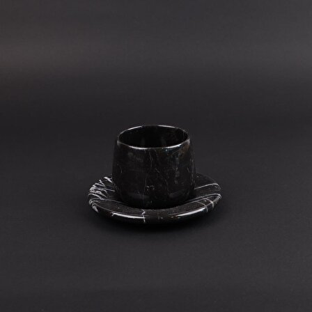 Perlotus Marka Mermer El İşçiliği Siyah Espresso Kahve Fincanı 1 Adet