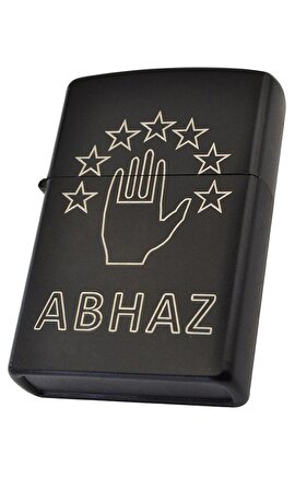 Abhaz Bayrak Figürlü Benzinli Çakmak (Siyah)