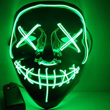 Halloween Maske Neon Yeşil Işıklı