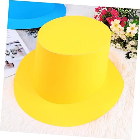 Sarı Makaron Renkli Lazer Şapka 28x15 cm