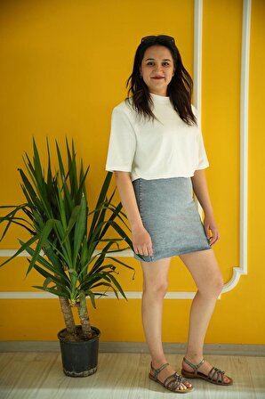 Vatkalı Tişört Twist Model Kotlu Tasarım Elbise Etek Kombinli Elbise
