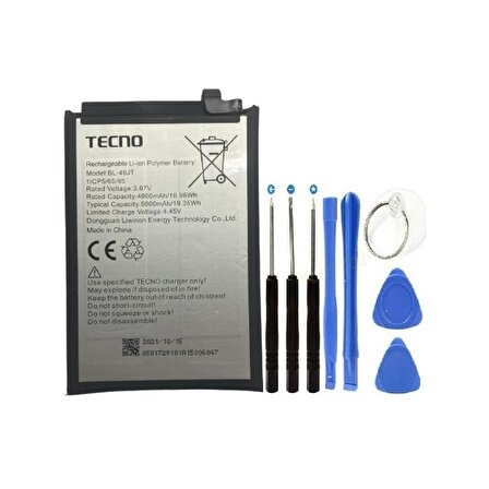 Tecno Spark 8 Pro Pil - Batarya + Tamir Set Bl-49jt 5000 Mah