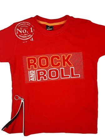 Erkek T-shirt Kısa Kollu Penye Çocuk Frey Rock No Fakers