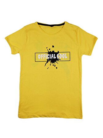 Erkek Çocuk T-Shirt Kısa Kollu Penye 12-16 Yaş Official Cool