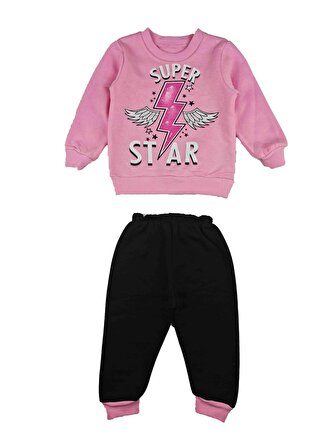 Kız Çocuk 3 İplik Kalın Penyeli İkili Takım SUPER STAR