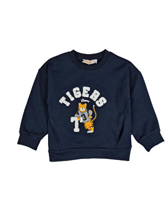 Erkek Çocuk Aslan Baskı Nakışlı Sweatshirt Tigers
