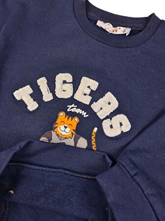 Erkek Çocuk Aslan Baskı Nakışlı Sweatshirt Tigers