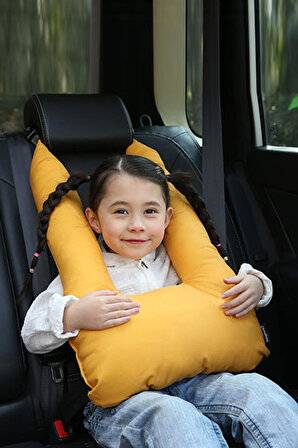 Pillow Sarı Çocuk Emniyet Kemer Yastığı Oto Emniyet Kemeri