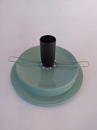 Su Kabağı Lamba Altlığı 15 cm Çapında Düğmeli Kablolu Küf Yeşili