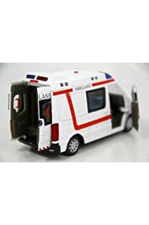 Diecast Metal 112 Ambulans Mercedes Sprinter Çek Bırak Işıklı Siren Sesli 14 Cm kapıları açılır