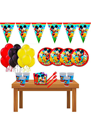 Mickey Mouse 24 Kişilik Doğum Günü Parti Seti Parti Konsepti Mickey Parti Malzemeleri