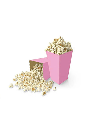 Mısır Kutusu Cips Kutusu 8 Adet Pembe Popcorn Kutusu Karton Popcorn Cup Parti Doğum Günü