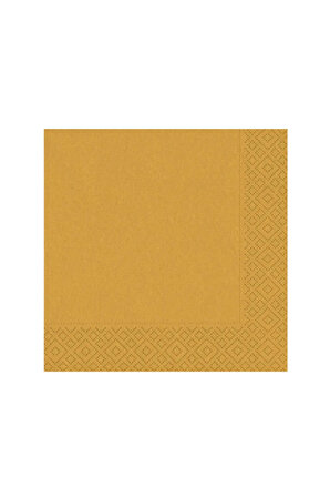Sunumluk Düz Gold Renkli Peçete 20 Adet Dekoratif Doğum Günü Peçetesi 16x16 Cm