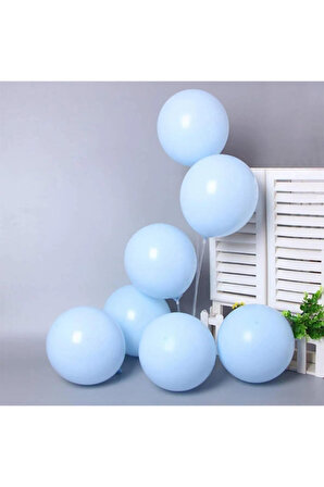 10 Adet Mavi Soft Makaron Pastel Renk Mat Balon