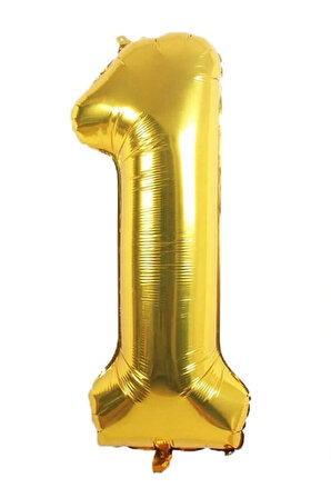 Folyo 1 Rakamı Balon 36 Cm Gold Altın Küçük Boy 16inc Bir Rakam Folyo Balon