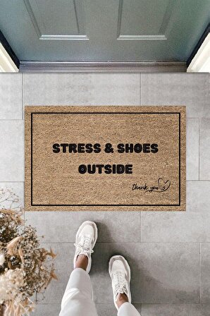 Modern Dijital Paspas - Stress And Shoes Outside Paspas - Kapı Önü Dekoratif Paspas