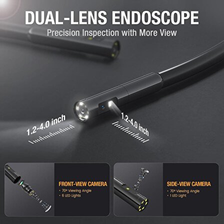 Teslong Çift Lensli Yılan Boroskop Muayene Kamerası 4.5 Inc - 15m Kablo