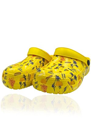 Kız Erkek Çocuk Sarı Spor Crocs Terlik