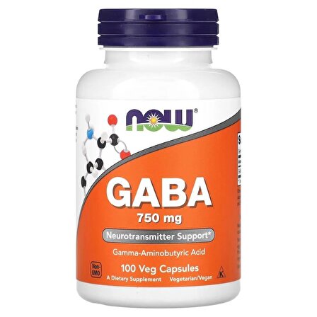 NOW Foods GABA 750 mg 100 Veg Capsul