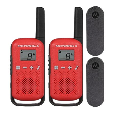 Motorola Tlkr-t42 Kırmızı Pmr El Telsizi 2li Paket 4 Km3 Adet İnce Pil