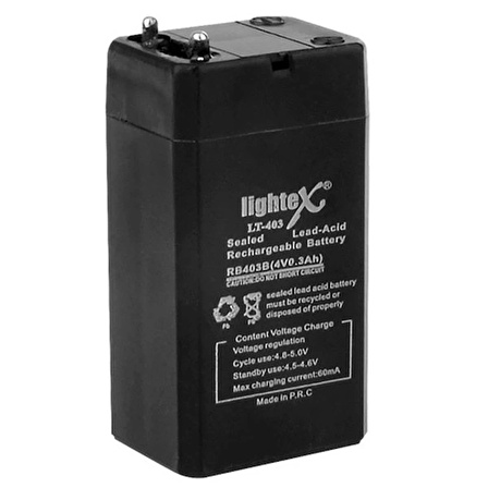 Lıghtex Lt-403 4 Volt - 0.3 Amper Akü