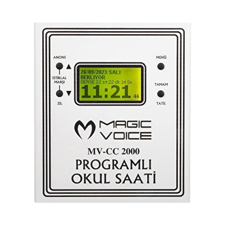 Magıcvoıce Mv-cc2000 Usb -20 Adet Mp3 Formatında Zil İstiklal Marşlı Okul Zil Saati Çan Takılabilir