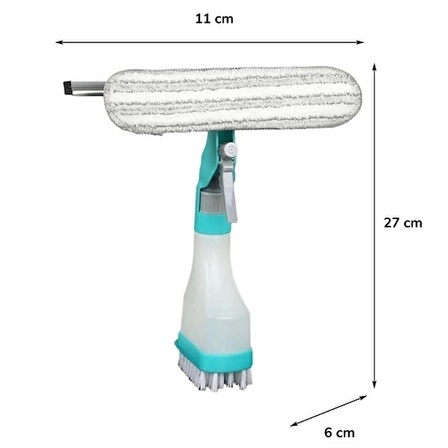 Çift Taraflı Spreyli Cam Sil Çok Fonksiyonlu Pratik Pencere Ayna Fayans Temizleyici Aparat