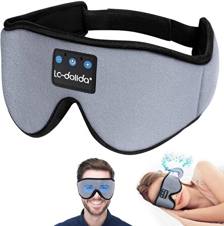 LC-dolida 3D Uyku Maskesi - Bluetooth Kablosuz Müzik - Gri