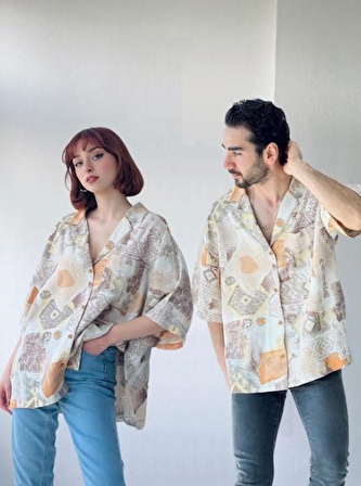 Retrobird Oversize Unisex Gömlek Çok Renkli