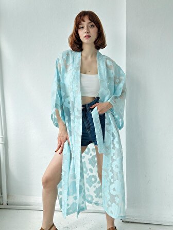 Retrobird Tasarım Kimono Kadın Açık Mavi