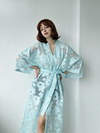 Retrobird Tasarım Kimono Kadın Açık Mavi