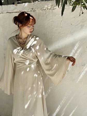 Retrobird Tasarım Kai Kimono Elbise Kadın Taş