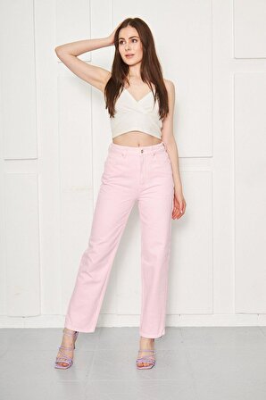 Ulyanna Pink Denim Pantolon