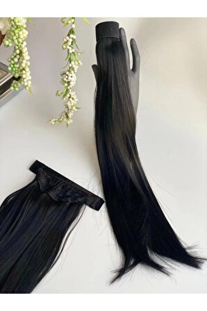 Siyah Renk Düz At Kuyruğu Saç (60cm)