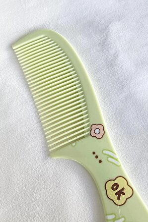 Açık Yeşil Renk Ok Yazı Figürlü Saç Tarama Fırçası/ Tarak