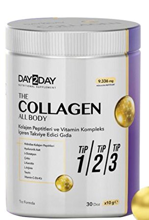Day 2 Day Collagen All Body Tip1-2-3 (30 Günluk) 300grToz