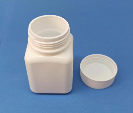 10 adet 50 ml kare boş plastik şişe Numune-Ilaç-Tarım-Ecza-Tablet-Hap-Kapsül Plastik Kutu 50 cc Şişesi