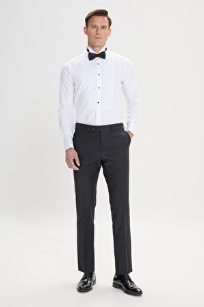 Erkek Beyaz Slim Fit Dar Kesim Ata Yaka Kolay Kırışmayan %100 Pamuk Gömlek