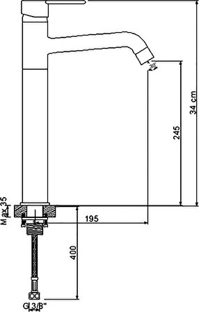 Newarc Domino Çanak Tipi Lavabo Bataryası Siyah 971001B