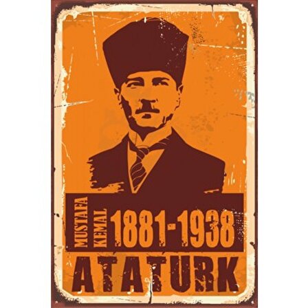 Mustafa Kemal Atatürk Retro Vintage Ahşap Poster 20x30