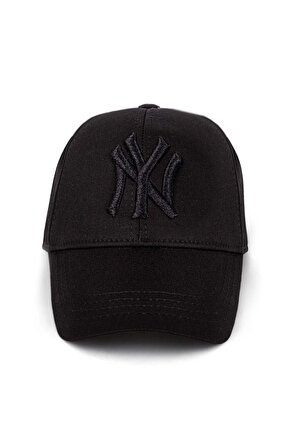 Unisex Siyah Renk Siyah Nakış Beyzbol Ny New York Şapka