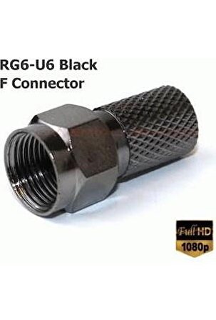 Contalı Siyah F Konnektör Uydu Kablo Ucu-100 Adet
