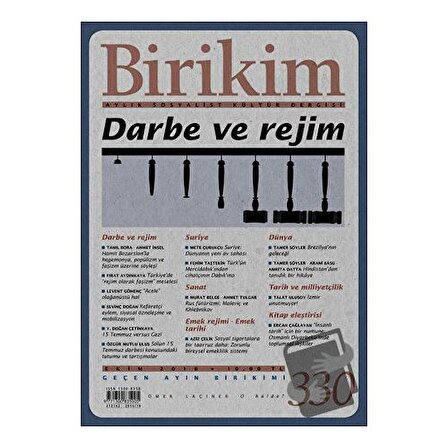 Birikim Aylık Sosyalist Kültür Dergisi Sayı: 330 Ekim 2016 / Birikim Yayınları