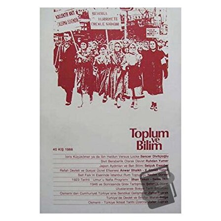 Toplum ve Bilim Sayı:40 / Birikim Yayınları