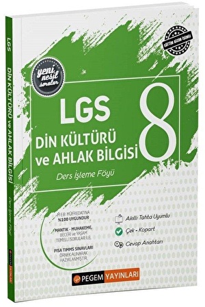 Pegem Akademi 8. Sınıf LGS Din Kültiri ve Ahlak Bilgisi Ders İşleme Föyü