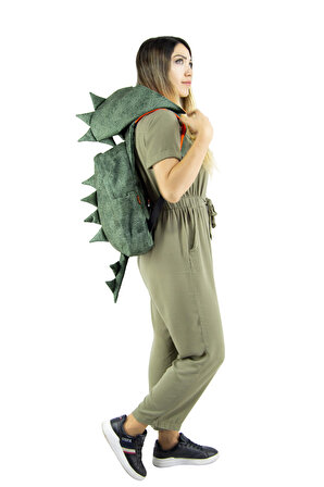 Morikukko Back To School Dino Large Çıkabilir Kapüşonlu Sırt Çantası (Yetişkin Modeli)