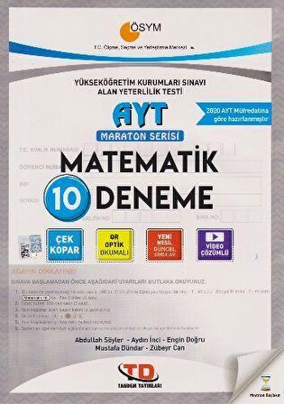 Tandem AYT Maraton Serisi Matematik 10 Deneme