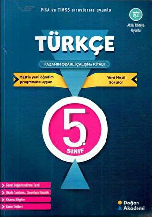 Doğanak Yayınları 5. Sınıf Türkçe Kazanım Odaklı Çalışma Kitabı